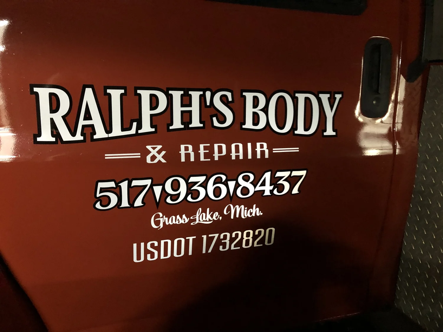 Vehicle lettering by Yoder Signs & Designs, project 12
